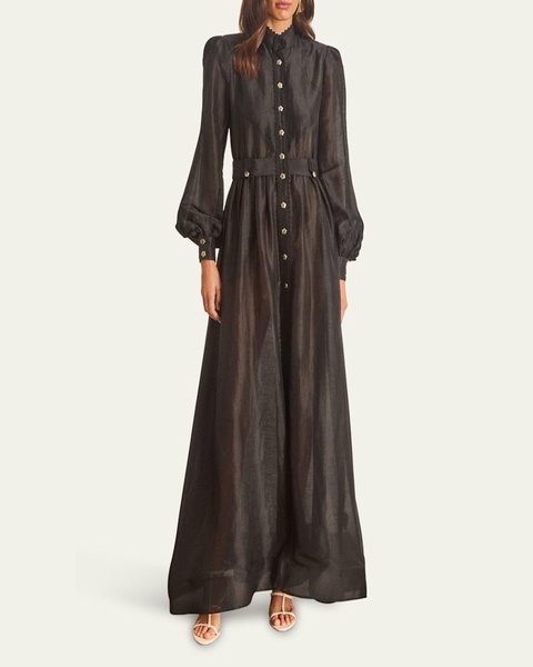 Tiana Linen-Silk Maxi Dress