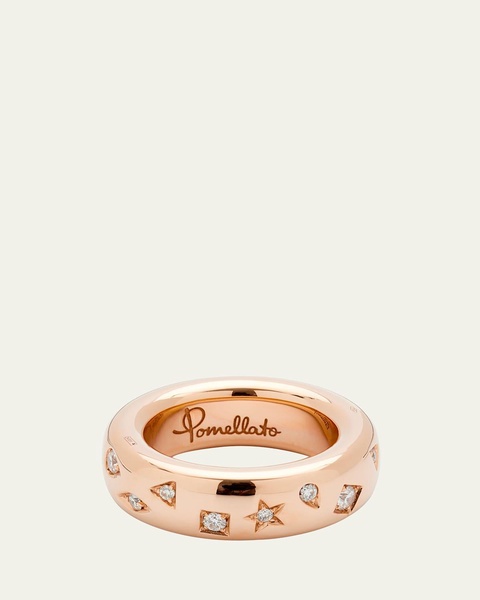 Iconica 18K Rose Gold Medium Band Ring with Diamonds