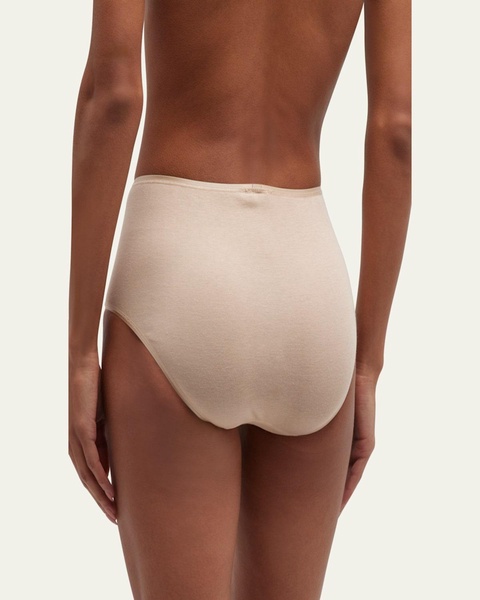 Cotton Seamless Satin-Trim Briefs