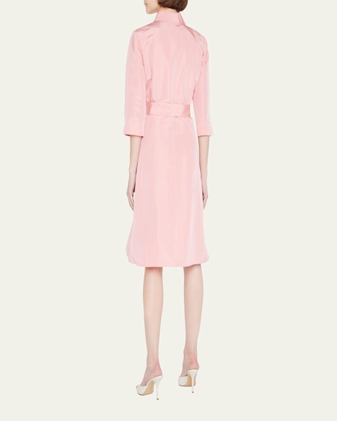 Faille 3/4-Sleeve Shirtdress