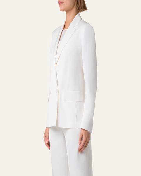 William Double-Breasted Boyfriend Shantung Silk-Blend Jacket