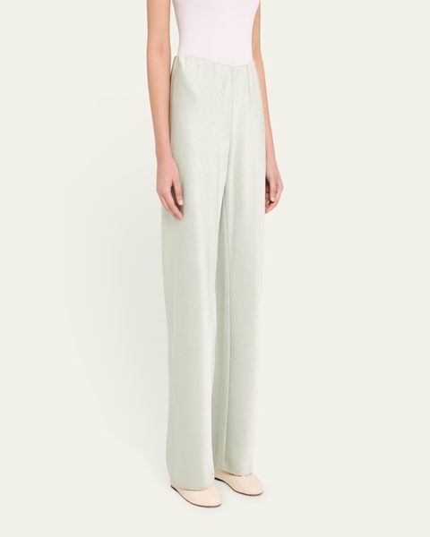 Fluid Bias-Cut Crushed Satin Pants