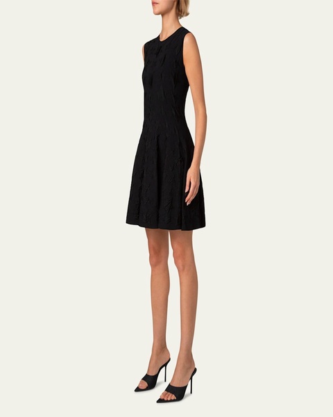3D Star Jacquard Knit Mini Dress