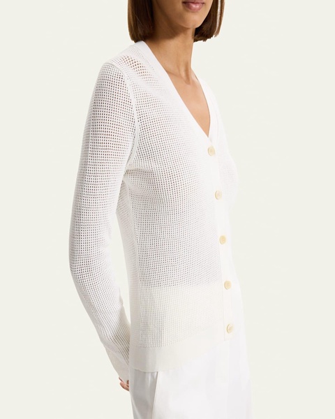 Mini Pointelle Stitch Crepe Cardigan