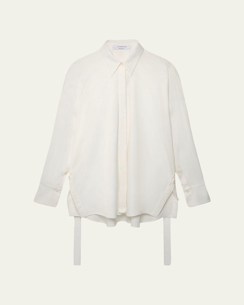 Bias Button-Side Collared Shirt