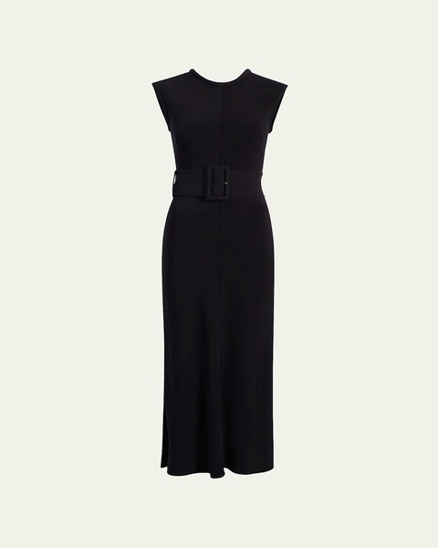 Belted Bias Midi Dress