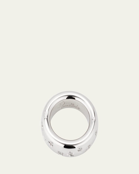 18K White Gold Iconica Ring with Fancy Set Diamonds