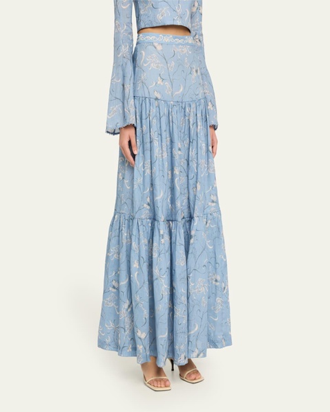 Lymanopoda Anis Linen Maxi Skirt