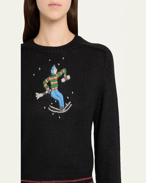 Ski Run Embroidered Alpaca Sweater
