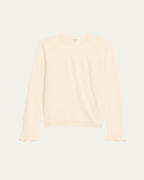 Bead-Trim Cashmere Sweater