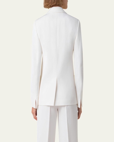 William Double-Breasted Boyfriend Shantung Silk-Blend Jacket