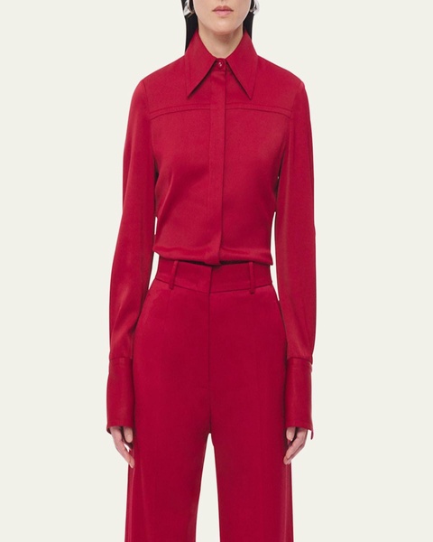 Bias Seamed Button Up Blouse