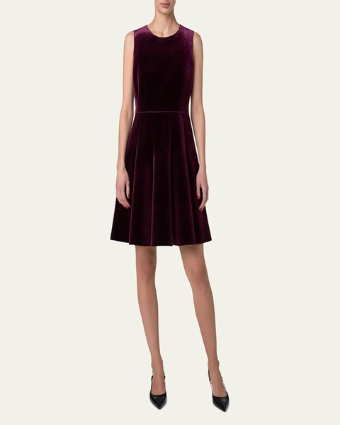 Velvet Flared Mini Dress