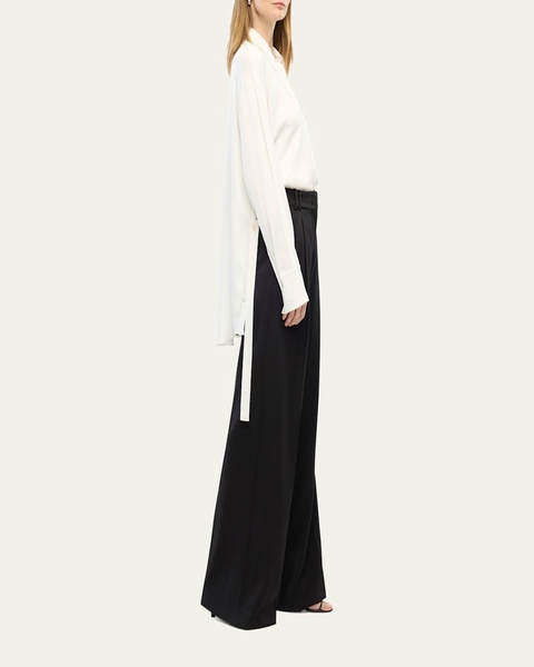 Bias Button-Side Collared Shirt