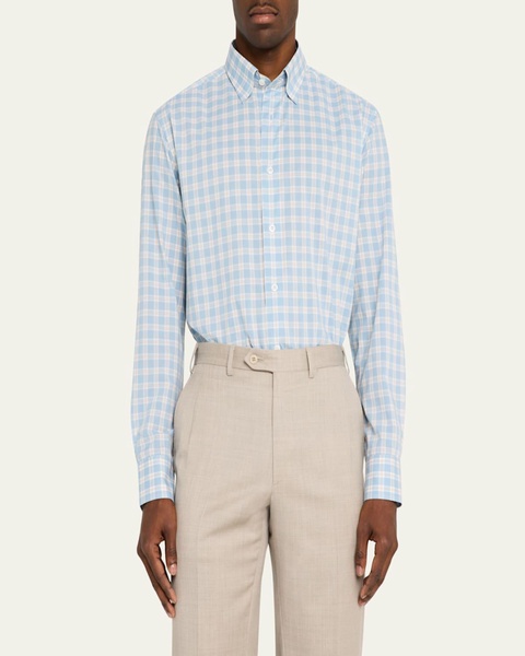 Men's Cotton Plaid Sport Shirt