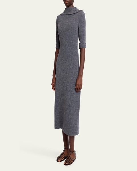 Cerine Ribbed Boucle Midi Dress