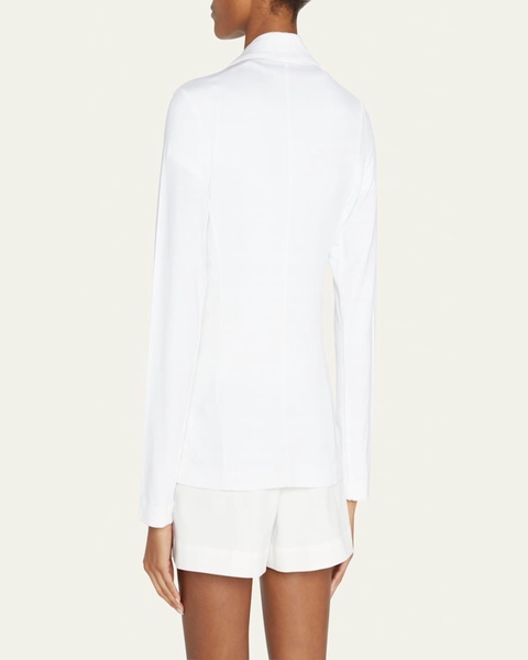 French Terry One-Button Blazer
