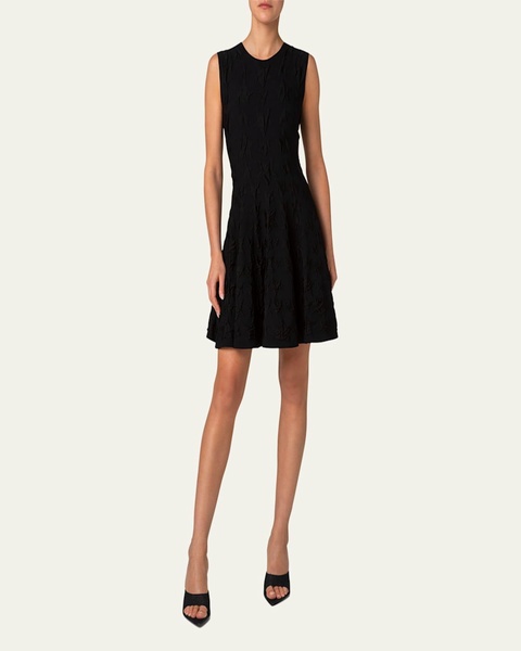 3D Star Jacquard Knit Mini Dress