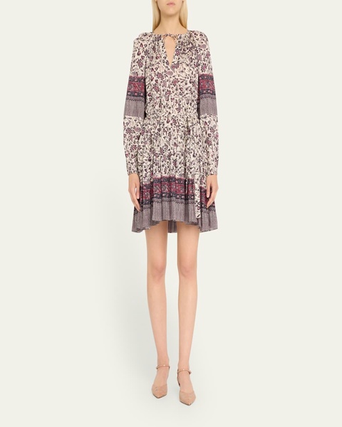 Abri Floral Long-Sleeve Mini Dress