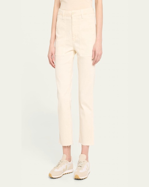 Straight Cropped Army Trousers