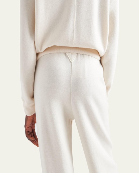 Cashmere Jogger Pants with Logo Detail