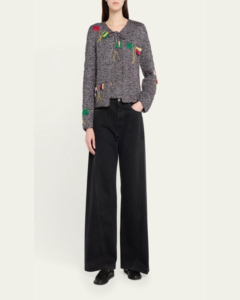 Promenade Raised Flag Crochet Cardigan