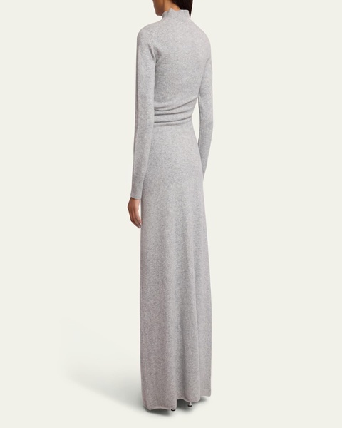 Annette Long-Sleeve Cashmere Silk Maxi Dress