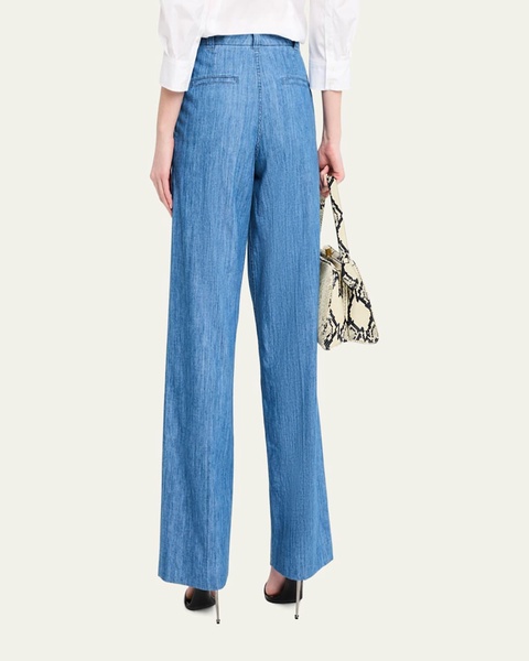 Chambray Wide Leg Pants