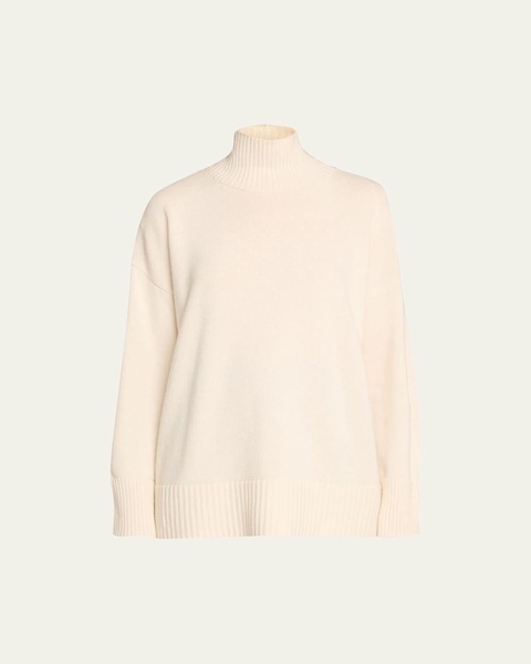Chine 3-Ply Cashmere Stand-Collar Sweater
