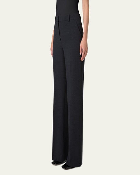 Florine Wide Leg Wool Stretch Double-Face Pants