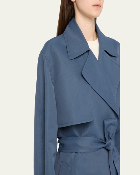 Belted Techno Silk Trench Coat