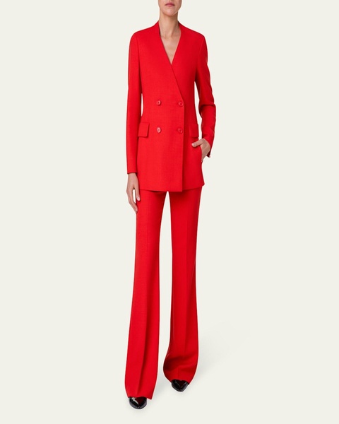 Trinity Collarless Wool Blazer Jacket