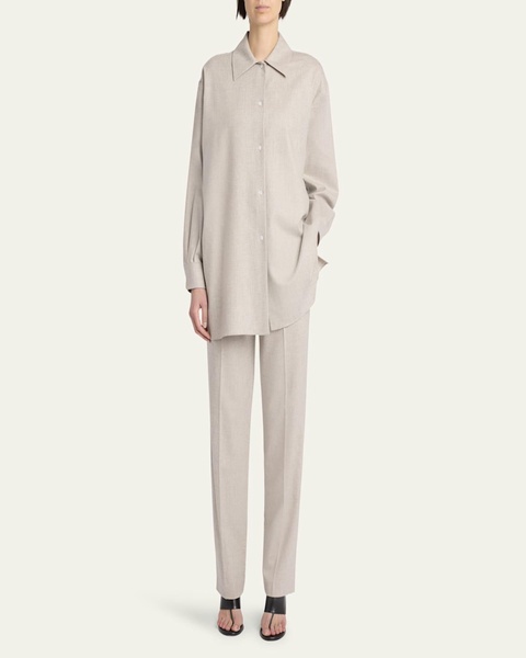 Komako Button Down Wool Cashmere Blouse