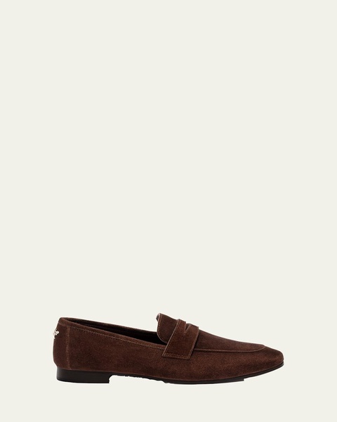 Coffee Suede Flat Loafers