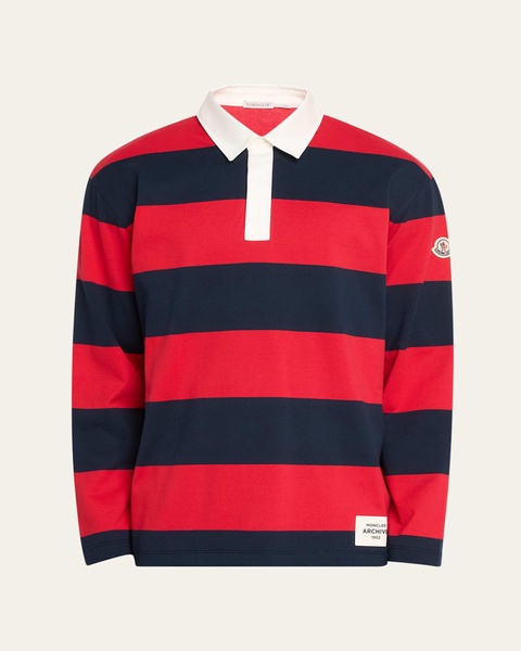 Men's Striped Rugby Polo Shirt