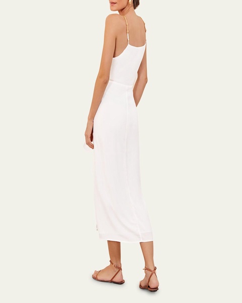 Solid Carly Midi Wrap Dress