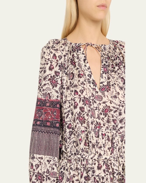 Abri Floral Long-Sleeve Mini Dress