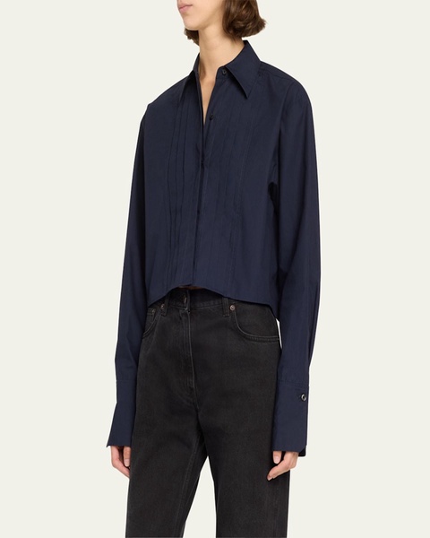Cam Pleated Long-Sleeve Top