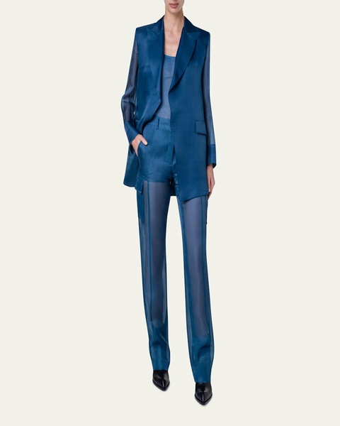 Teodore Silk Gauze Oversize Blazer Jacket