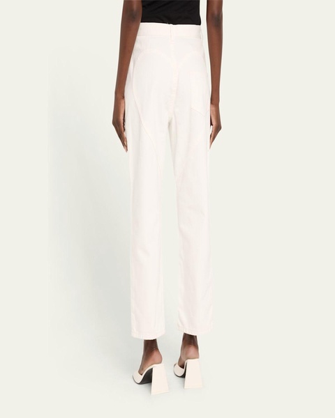 Crystal Slit Straight-Leg Jeans