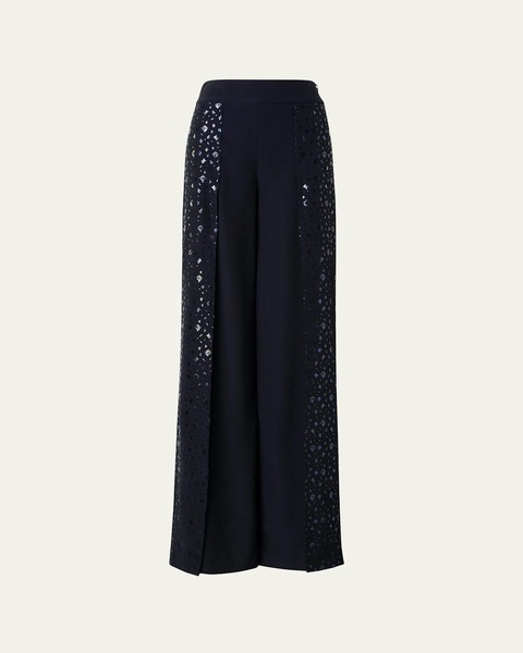 Felia Pixel Foil Embellished Double-Layer Pants