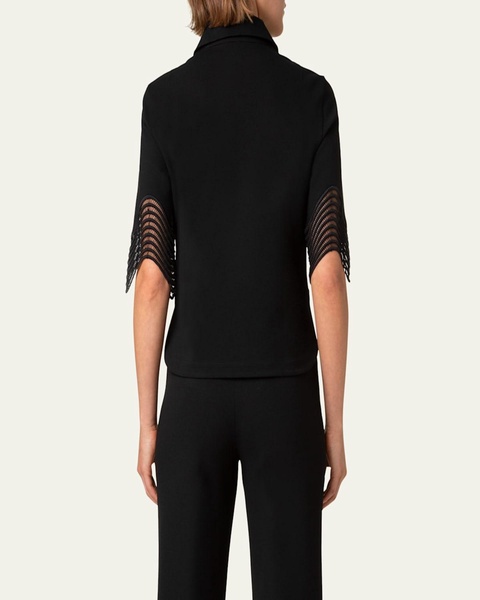 Waved Lace Borders Polo Jersey Shirt