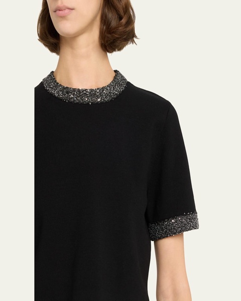 Maeve Embellished Short-Sleeve Top