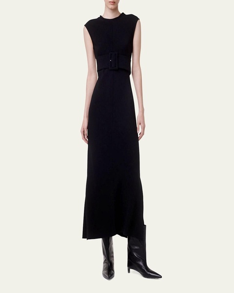 Belted Bias Midi Dress