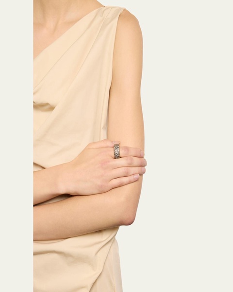 Iconica Rose Gold Maxi Ring with Brown Diamonds
