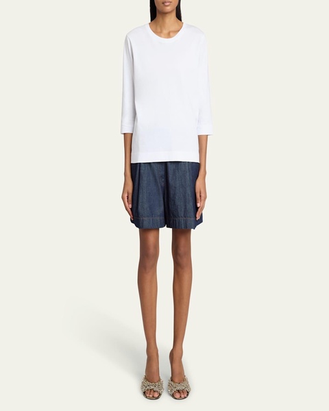 Hefiz Three Quarter Sleeve Cotton T-Shirt