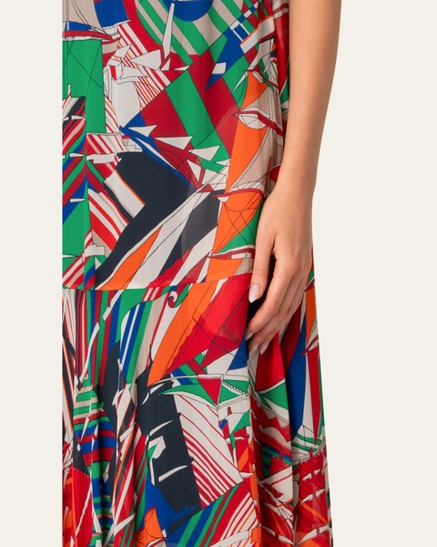 Sea Clipper Print Midi Georgette Dress