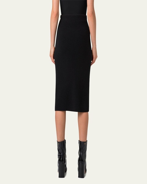 Ribbed Cashmere Midi Tube Skirt