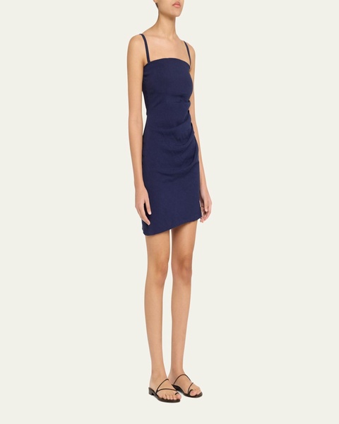 The Nadege Asymmetric Pleated Mini Dress