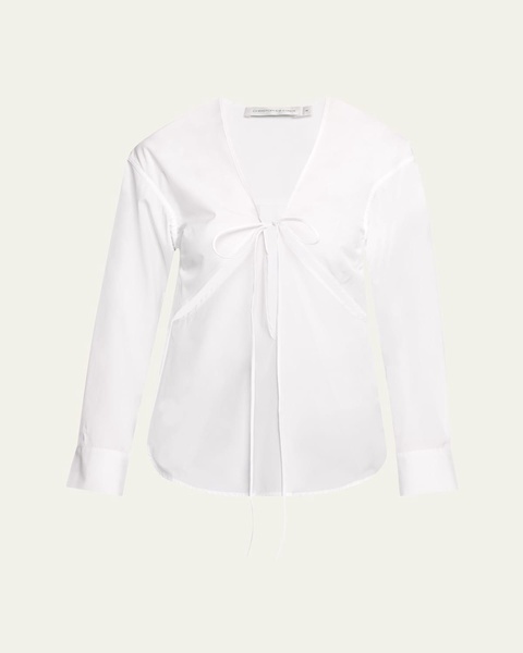 Triquetra Self-Tie Cotton Shirt